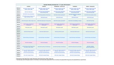 riverbend sample camp schedule